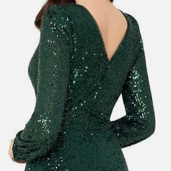 macys green sequin dress TDY Forest Green Short Infinity Bridesmaid Dress – Thedaintyard main image 0